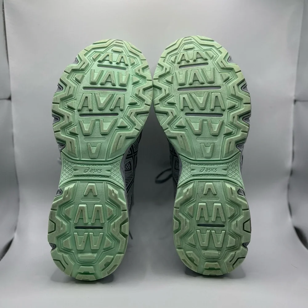 Asics Women's Athletic Shoes in Light Gray with Mint and Coral Accents - Picture 3 of 7